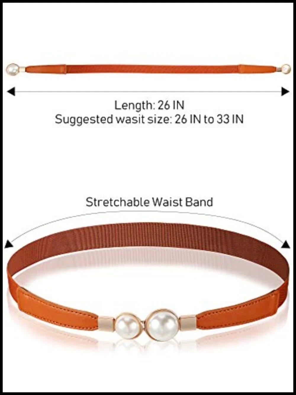 6 Pc Women's Skinny Belts Stretch Waist Cinch Faux Leather Metal Buckle